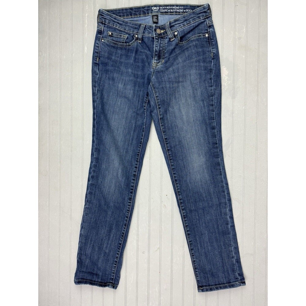 Gap Size 0 25 Womens Jeans Sexy Boyfriend Low Rise Dark Wash Stretch
